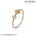 14881 Latest design geometric shape finger ring with white zircon 18k gold plated ladies jewelry